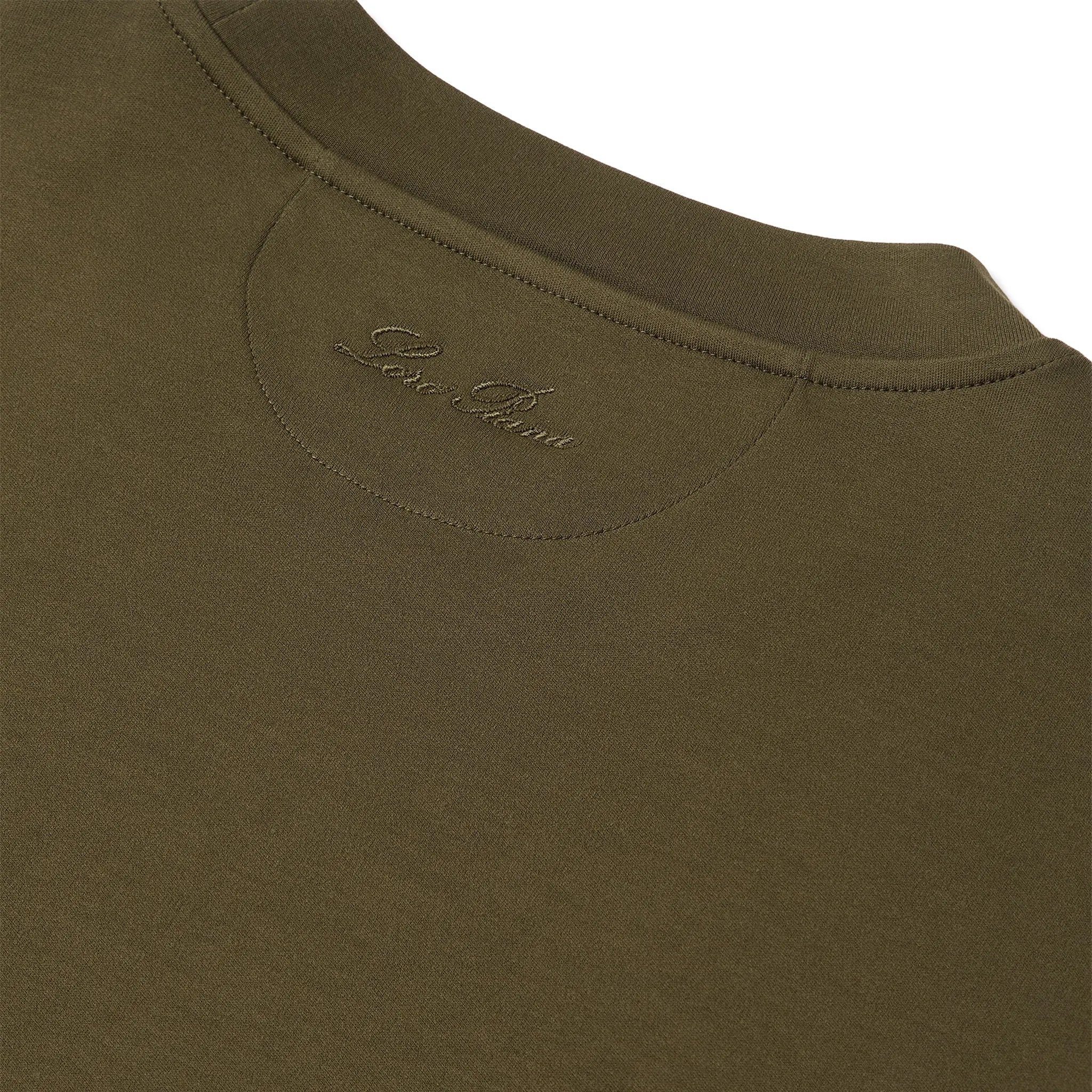Detailed View of Loro Piana Ray Cotton Lazy Summer Antique Silver T-Shirt FAM8924_515Q